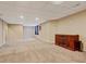 Spacious finished basement featuring carpeting, recessed lighting, and neutral paint at 1864 Malibu Ct, Fort Lupton, CO 80621