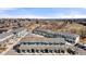 Aerial view of townhome community featuring multiple townhome units with assigned parking at 1071 Oak Cir, Lakewood, CO 80215