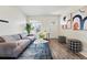 Well-lit living room with stylish furniture, hardwood floors, and natural light at 2821 N Harrison St, Denver, CO 80205