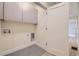 Bright laundry room with modern upper cabinets, and washer/dryer hookups at 2466 S Cherokee St, Denver, CO 80223