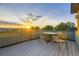 Outdoor patio showcasing a table, chairs, and sunset views of the neighborhood at 2466 S Cherokee St, Denver, CO 80223