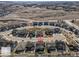 A panoramic aerial shot of the home in its neighborhood, nestled within a well-planned community at 5861 Tesoro Pt, Parker, CO 80134