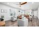 Bright living room with stylish furniture, wood flooring, and plenty of natural light at 8358 Howell St # B, Arvada, CO 80005