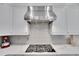 Modern kitchen features sleek stainless appliances, white cabinetry, and gray backsplash at 2616 E Cherry Creek South Dr, Denver, CO 80209