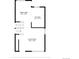 Floor plan of the first floor, with dining area, kitchen, and living room at 6610 Monaco Way, Brighton, CO 80602