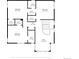 Floor plan with bedrooms, bathrooms, walk-in closets, and hall at 2975 E Wesley Ave, Denver, CO 80210