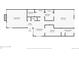 Depicts the layout of the floorplan, including the kitchen, bedrooms, living room, and bathrooms at 4634 S Fraser Ct # F, Aurora, CO 80015