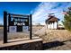 Future Park sign with flags and a gazebo is perfect for recreational opportunities at 935 Green Gables Cir, Bennett, CO 80102