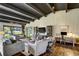 Inviting living room boasting hardwood floors, high ceilings, and views of the lovely backyard at 16440 Old Denver Rd, Monument, CO 80132