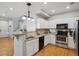 Well-equipped kitchen with stainless steel appliances, white cabinets, granite counters, and hardwood flooring at 2533 Central Park Blvd, Denver, CO 80238