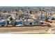 An aerial view of homes featuring backyards and fences in a suburban neighborhood at 618 S Carlton St, Castle Rock, CO 80104