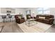 Comfortable living room featuring plush seating, a coffee table, and natural light at 3074 Belleville Ridge Rd, Elizabeth, CO 80107