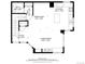 This floor plan displays the layout for the main level, showing the kitchen, living, and dining areas at 15800 E 121St Ave # 4K, Brighton, CO 80603