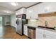 Modern kitchen with stainless steel appliances and granite countertops at 750 S Alton Way # 4B, Denver, CO 80247