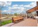 Expansive backyard deck offering ample seating and stunning views of the surrounding landscape at 20087 E Dartmouth Dr, Aurora, CO 80013