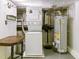 Functional laundry area with stacked washer and dryer, and water heater at 2614 E 13Th Ave, Denver, CO 80206