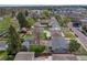 Aerial view of a quiet neighborhood, featuring well-maintained homes and verdant landscaping at 5477 E Asbury Ave, Denver, CO 80222