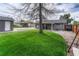 Beautiful backyard view featuring mature trees and a well manicured lawn at 5477 E Asbury Ave, Denver, CO 80222