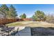 Large backyard featuring a wood fence and patio area with seating at 19431 E Hamilton Pl, Aurora, CO 80013