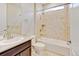 Well-lit bathroom equipped with a bathtub, shower, vanity, and updated fixtures for a comfortable experience at 2454 Ambience Ln, Castle Rock, CO 80109