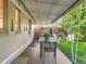 Covered patio with a metal table, seating, and outdoor decor perfect for relaxing and entertaining at 2626 N Steele St, Denver, CO 80205