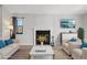 Inviting living room with a fireplace, plush seating, and a sleek marble coffee table at 540 S Forest St # 3-204, Denver, CO 80246