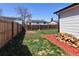 Spacious backyard with a well-maintained lawn and a wood fence, ideal for outdoor activities at 4793 S Swadley St, Morrison, CO 80465