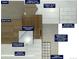Selection of materials for the home, including carpet, tiles, cabinets, countertops, and kitchen backsplash at 825 Josephine Way, Superior, CO 80027