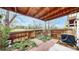 Brick patio has fenced yard with space for grilling and entertaining at 7682 S Steele St, Centennial, CO 80122