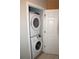 Stackable Samsung washer and dryer in a dedicated laundry room at 804 Summer Hawk Dr # 9106, Longmont, CO 80504