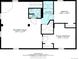 Detailed floor plan showing the layout of the basement, with a recreation room, bedrooms, laundry, and bath at 7695 S Harlan St, Littleton, CO 80128