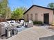 Charming outdoor patio featuring stylish seating, pavers and string lights creating a relaxing outdoor space at 1024 S Columbine St, Denver, CO 80209