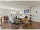 Bright living room with hardwood floors, fireplace, and stylish furnishings at 1024 S Columbine St, Denver, CO 80209
