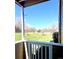 Charming back porch view overlooking a lush green lawn and mountain scenery at 4945 Twin Lakes Rd # 44, Boulder, CO 80301