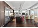 Modern kitchen flows into open-plan living with sleek appliances and an island at 4200 W 17Th Ave # 912, Denver, CO 80204