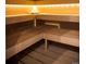 Inviting sauna room with light wood benches and soft lighting at 4200 W 17Th Ave # 912, Denver, CO 80204