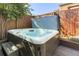 Backyard hot tub for outdoor relaxation and enjoyment at 760 Deframe St, Golden, CO 80401
