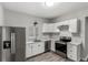 Well-lit kitchen featuring stainless steel appliances, white cabinetry, and a modern design at 725 Knox Ct, Denver, CO 80204