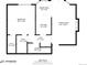 743 sq ft floor plan showing a living room, kitchen, bedroom, and bath at 17361 E Mansfield Ave # 531R, Aurora, CO 80013