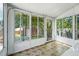 Bright sun room with multiple windows looking out to the green backyard at 2660 Julian St, Denver, CO 80211