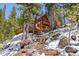 Charming cabin exterior with multi-level deck and surrounding trees at 563 Brook Dr, Idaho Springs, CO 80452