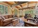 Inviting living room with wooden accents, a comfortable seating area, and scenic outdoor views at 563 Brook Dr, Idaho Springs, CO 80452