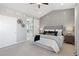 Comfortable main bedroom showcasing elegant décor, vaulted ceiling, and a view to the bathroom at 338 Sage Grouse Cir, Castle Rock, CO 80109