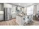 Kitchen with stainless steel appliances, granite countertops, and a stylish center island with bar seating at 3074 Kestrel St, Brighton, CO 80601