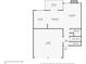 Detailed first floor plan showing kitchen, dining room, living room, bathroom, foyer, garage, and balcony at 1470 S Quebec Way # 83, Denver, CO 80231