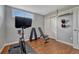 Exercise room in basement with window at 5071 S Boston St, Greenwood Village, CO 80111