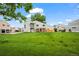 Wide view of the backyard showcasing a well-maintained lawn and the exterior of the condo at 8738 Chase Dr # 134, Arvada, CO 80003