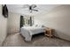 Comfortable bedroom with neutral carpet, ceiling fan, and natural light from large window at 8738 Chase Dr # 134, Arvada, CO 80003