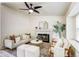 Cozy living room features a fireplace, modern furniture, and a relaxing ambiance at 1488 S Biscay Ct, Aurora, CO 80017