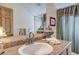 Simple bathroom with a single sink and shower/tub combo at 229 Lee Ln, Breckenridge, CO 80424